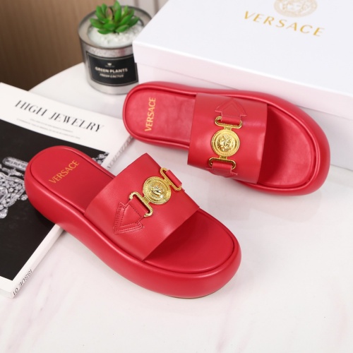 Replica Versace Slippers For Women #989595 $82.00 USD for Wholesale