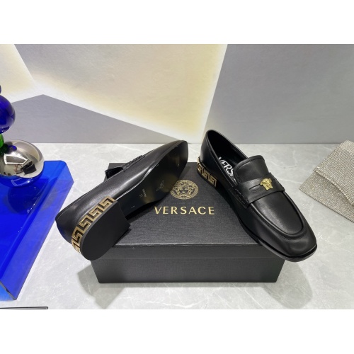 Replica Versace Leather Shoes For Women #990892 $118.00 USD for Wholesale