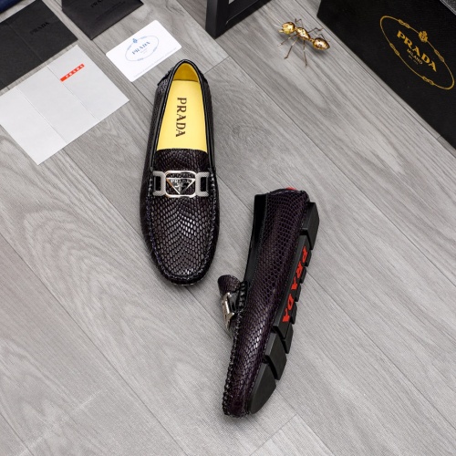 Replica Prada Leather Shoes For Men #992525 $68.00 USD for Wholesale