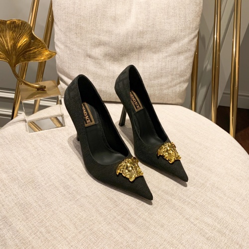 Replica Versace High-Heeled Shoes For Women #992721 $112.00 USD for Wholesale