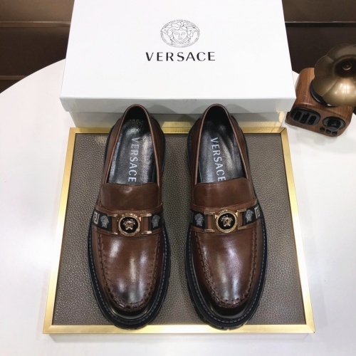 Replica Versace Leather Shoes For Men #994233 $85.00 USD for Wholesale