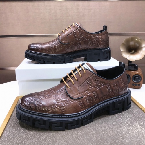 Replica Versace Leather Shoes For Men #994241 $85.00 USD for Wholesale