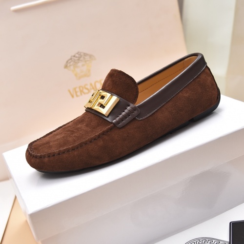 Replica Versace Leather Shoes For Men #994256 $80.00 USD for Wholesale