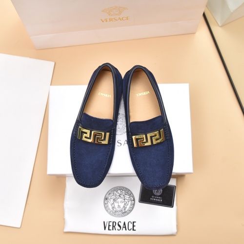 Replica Versace Leather Shoes For Men #994257 $80.00 USD for Wholesale
