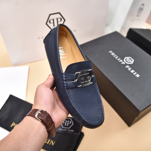 Replica Philipp Plein PP Leather Shoes For Men #994277 $80.00 USD for Wholesale
