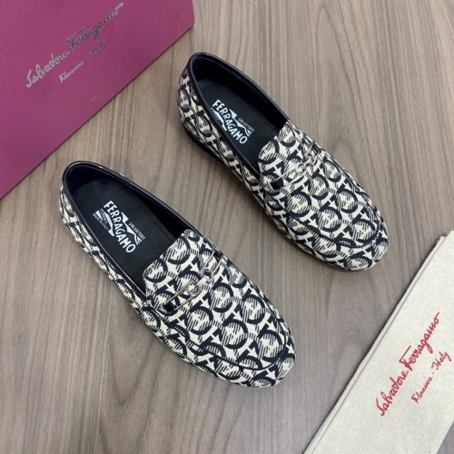 Replica Salvatore Ferragamo Leather Shoes For Men #994883 $96.00 USD for Wholesale