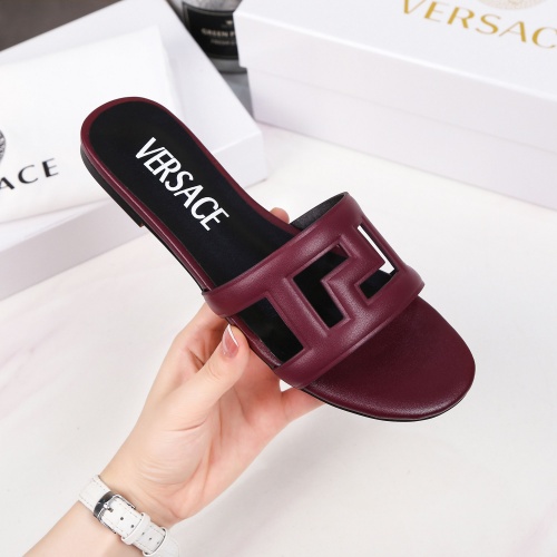 Replica Versace Slippers For Women #995442 $82.00 USD for Wholesale