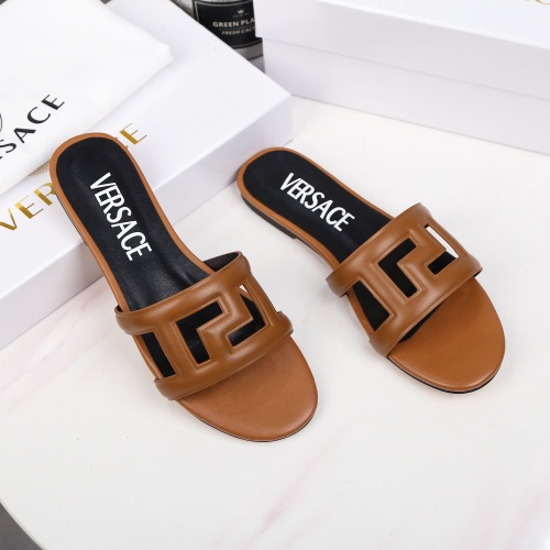 Replica Versace Slippers For Women #995443 $82.00 USD for Wholesale