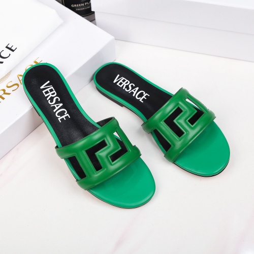 Replica Versace Slippers For Women #995445 $82.00 USD for Wholesale