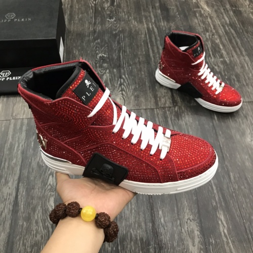 Replica Philipp Plein PP High Tops Shoes For Men #1000091 $112.00 USD for Wholesale