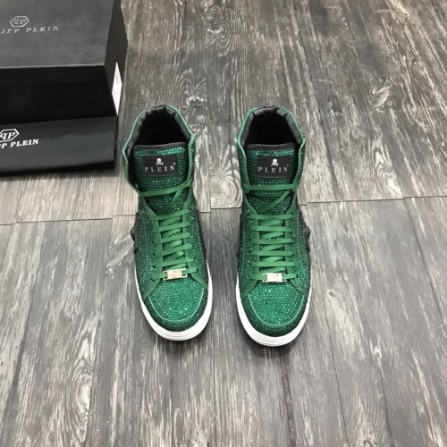 Replica Philipp Plein PP High Tops Shoes For Men #1000092 $112.00 USD for Wholesale
