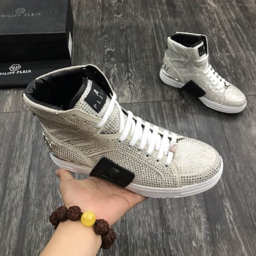 Replica Philipp Plein PP High Tops Shoes For Men #1000093 $112.00 USD for Wholesale