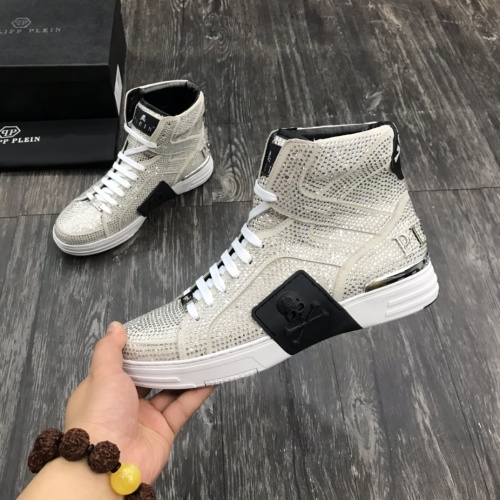 Replica Philipp Plein PP High Tops Shoes For Men #1000093 $112.00 USD for Wholesale