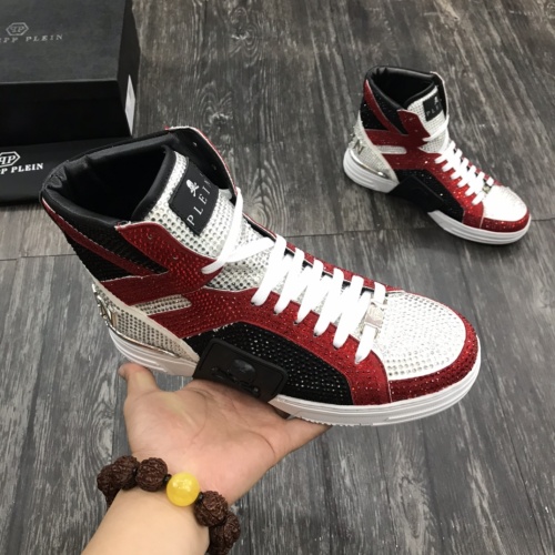 Replica Philipp Plein PP High Tops Shoes For Men #1000095 $112.00 USD for Wholesale
