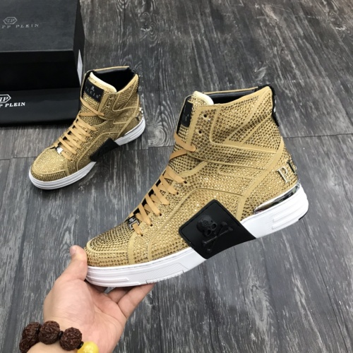 Replica Philipp Plein PP High Tops Shoes For Men #1000096 $112.00 USD for Wholesale