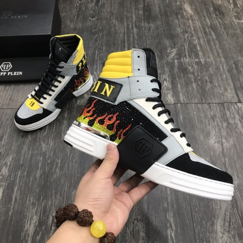 Replica Philipp Plein PP High Tops Shoes For Men #1000098 $118.00 USD for Wholesale
