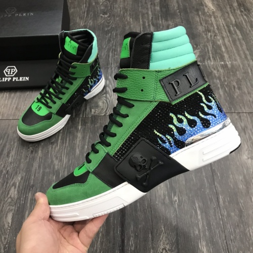 Replica Philipp Plein PP High Tops Shoes For Men #1000101 $118.00 USD for Wholesale