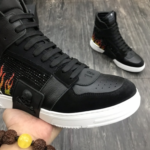 Replica Philipp Plein PP High Tops Shoes For Men #1000103 $118.00 USD for Wholesale