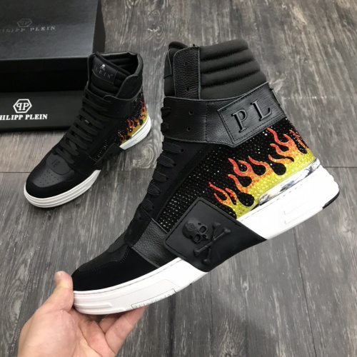 Replica Philipp Plein PP High Tops Shoes For Men #1000103 $118.00 USD for Wholesale