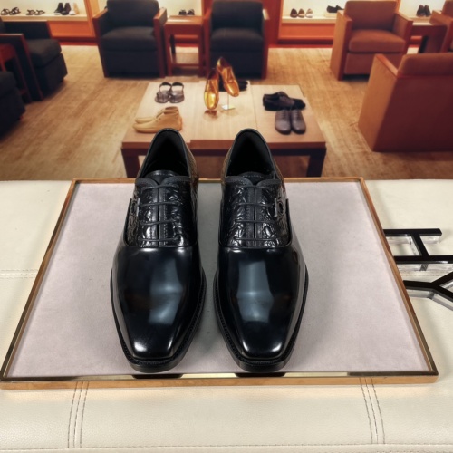 Replica Salvatore Ferragamo Leather Shoes For Men #1000633 $85.00 USD for Wholesale