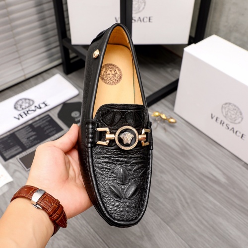 Replica Versace Leather Shoes For Men #1000877 $68.00 USD for Wholesale