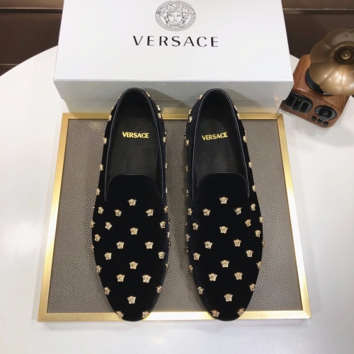 Replica Versace Leather Shoes For Men #1001441 $88.00 USD for Wholesale