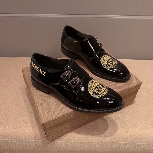 Replica Versace Leather Shoes For Men #1002425 $80.00 USD for Wholesale