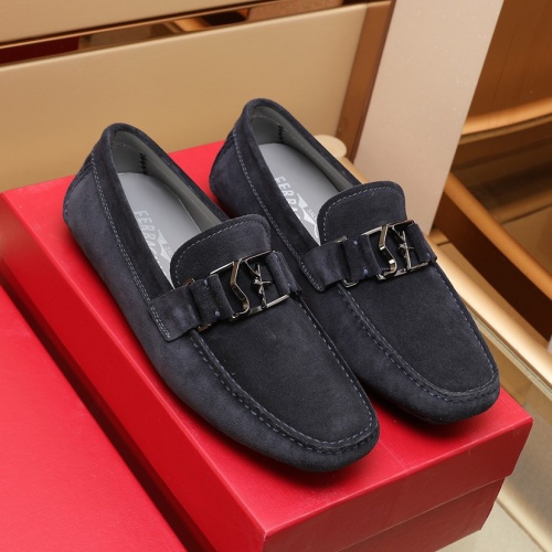 Replica Salvatore Ferragamo Leather Shoes For Men #1002428 $98.00 USD for Wholesale