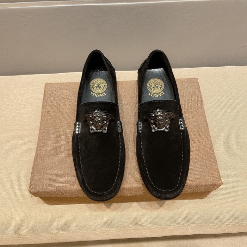Replica Versace Leather Shoes For Men #1003360 $82.00 USD for Wholesale