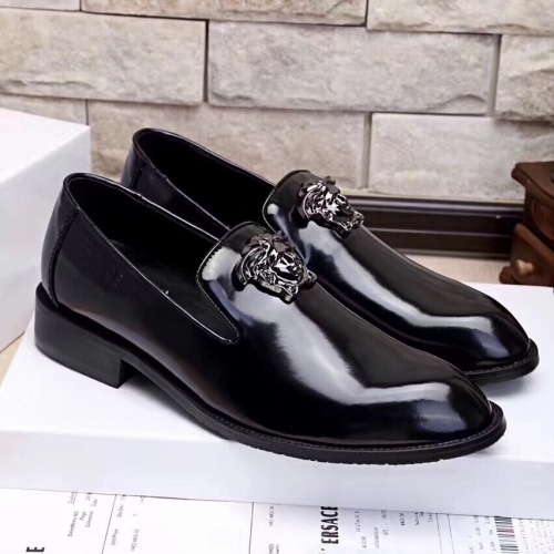 Replica Versace Leather Shoes For Men #1003364 $88.00 USD for Wholesale