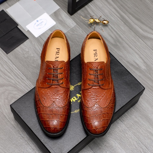 Replica Prada Leather Shoes For Men #1004837 $82.00 USD for Wholesale