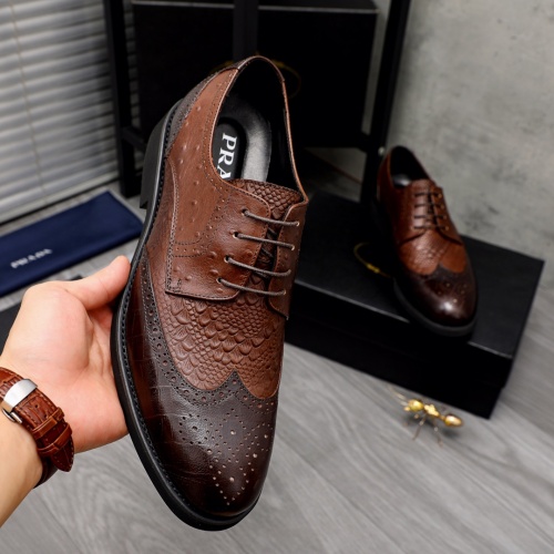 Replica Prada Leather Shoes For Men #1004838 $82.00 USD for Wholesale