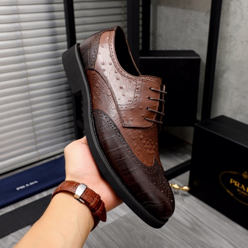 Replica Prada Leather Shoes For Men #1004838 $82.00 USD for Wholesale