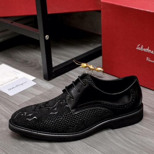Replica Salvatore Ferragamo Leather Shoes For Men #1004873 $82.00 USD for Wholesale