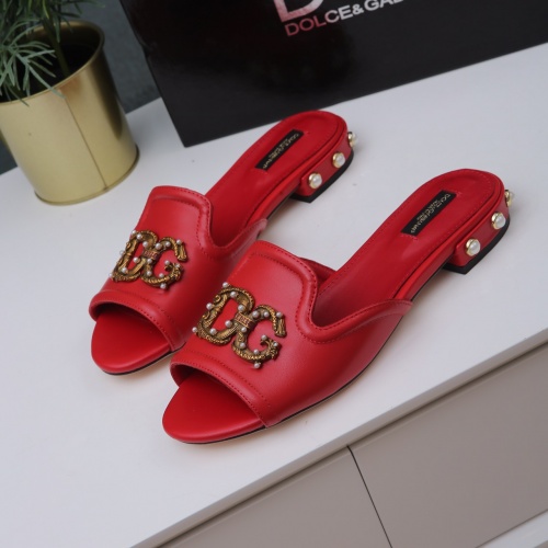 Replica Dolce & Gabbana D&G Slippers For Women #1005477 $72.00 USD for Wholesale