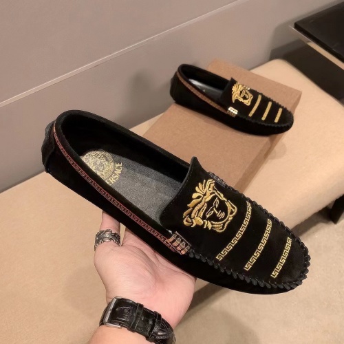 Replica Versace Leather Shoes For Men #1005492 $82.00 USD for Wholesale