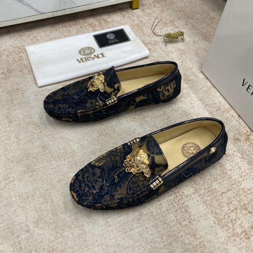 Replica Versace Leather Shoes For Men #995812 $82.00 USD for Wholesale