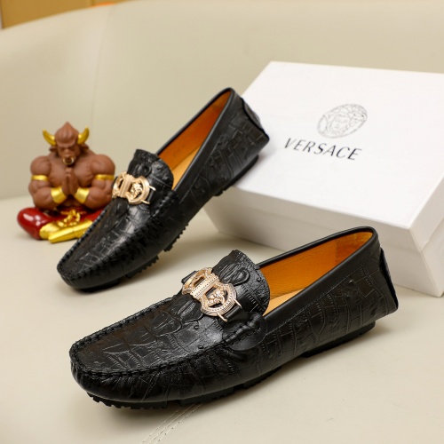 Versace Leather Shoes For Men #996724 $68.00 USD, Wholesale Replica Versace Leather Shoes