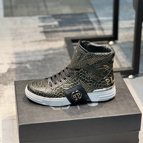 Replica Philipp Plein PP High Tops Shoes For Men #996734 $112.00 USD for Wholesale