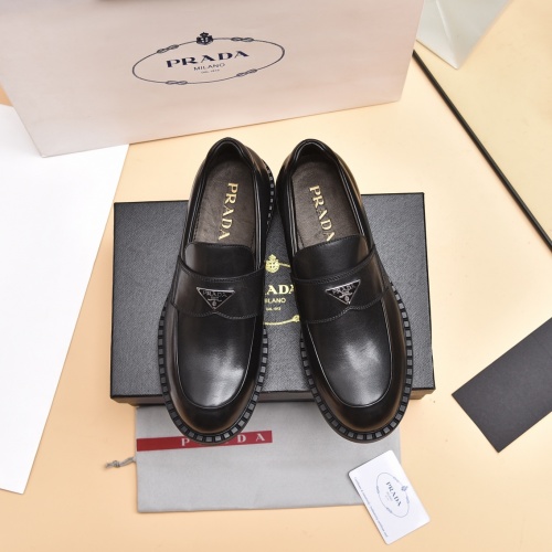 Replica Prada Leather Shoes For Men #996735 $128.00 USD for Wholesale