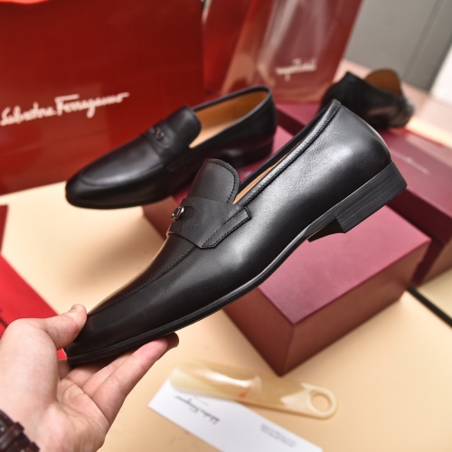 Replica Salvatore Ferragamo Leather Shoes For Men #996738 $98.00 USD for Wholesale