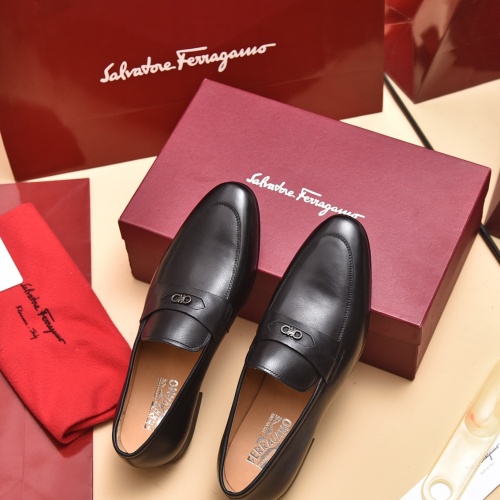 Replica Salvatore Ferragamo Leather Shoes For Men #996738 $98.00 USD for Wholesale