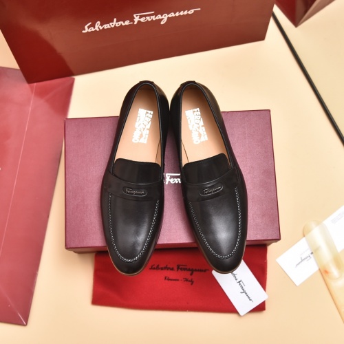 Replica Salvatore Ferragamo Leather Shoes For Men #996741 $98.00 USD for Wholesale