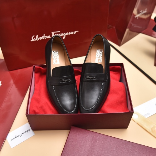 Replica Salvatore Ferragamo Leather Shoes For Men #996741 $98.00 USD for Wholesale