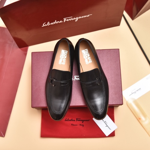 Replica Salvatore Ferragamo Leather Shoes For Men #996749 $98.00 USD for Wholesale