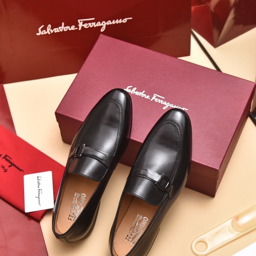 Replica Salvatore Ferragamo Leather Shoes For Men #996749 $98.00 USD for Wholesale