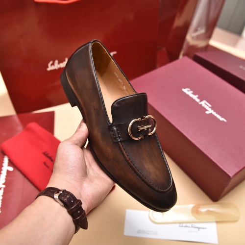 Replica Salvatore Ferragamo Leather Shoes For Men #996759 $98.00 USD for Wholesale