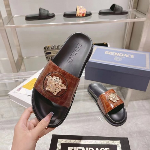 Replica Versace Slippers For Men #997150 $72.00 USD for Wholesale