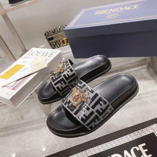 Replica Versace Slippers For Women #997152 $72.00 USD for Wholesale