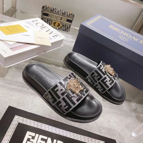 Replica Versace Slippers For Men #997156 $72.00 USD for Wholesale